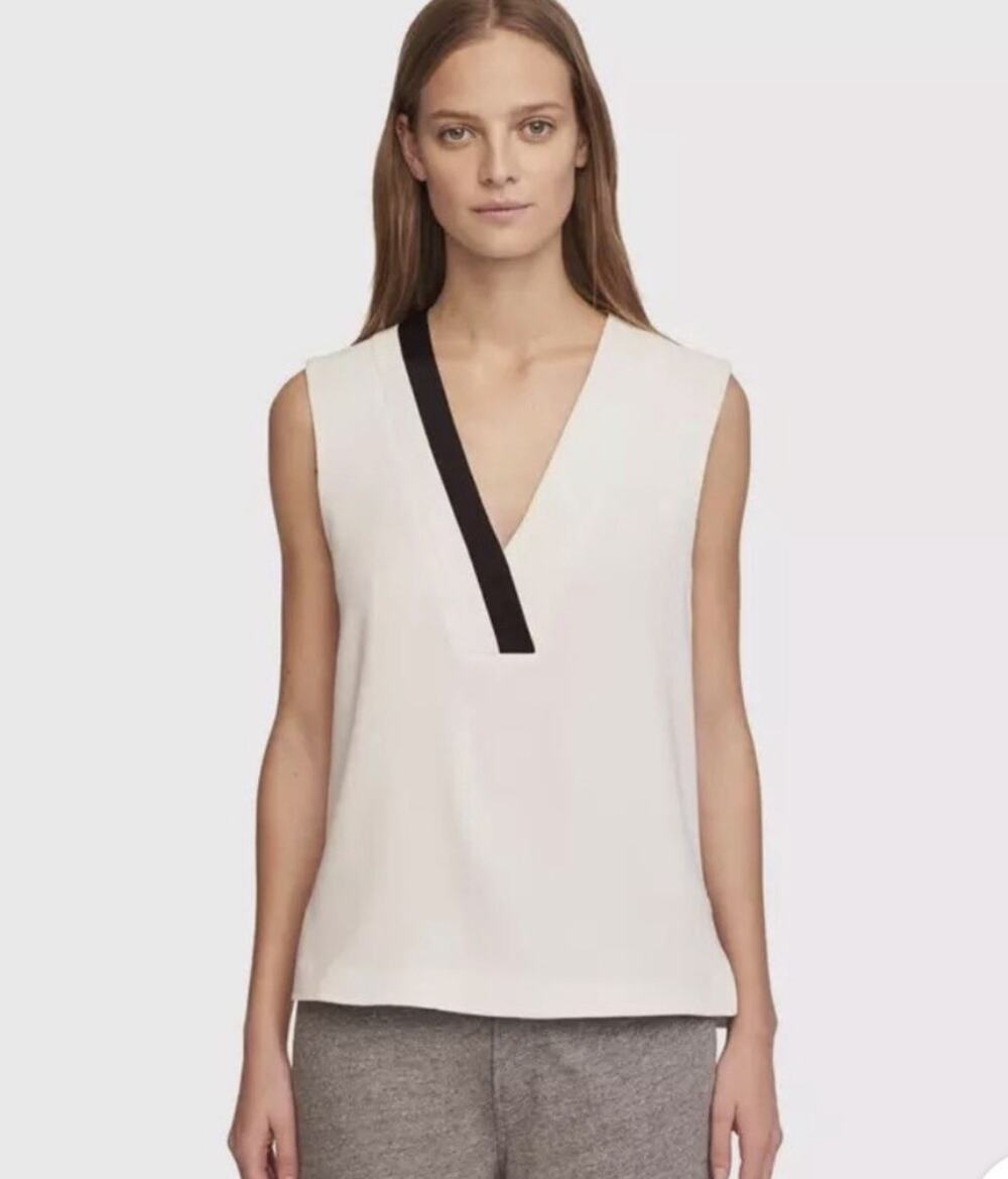 Rag & Bone Lodwick Sleeveless pullover top Blouse Size XS. White and Black